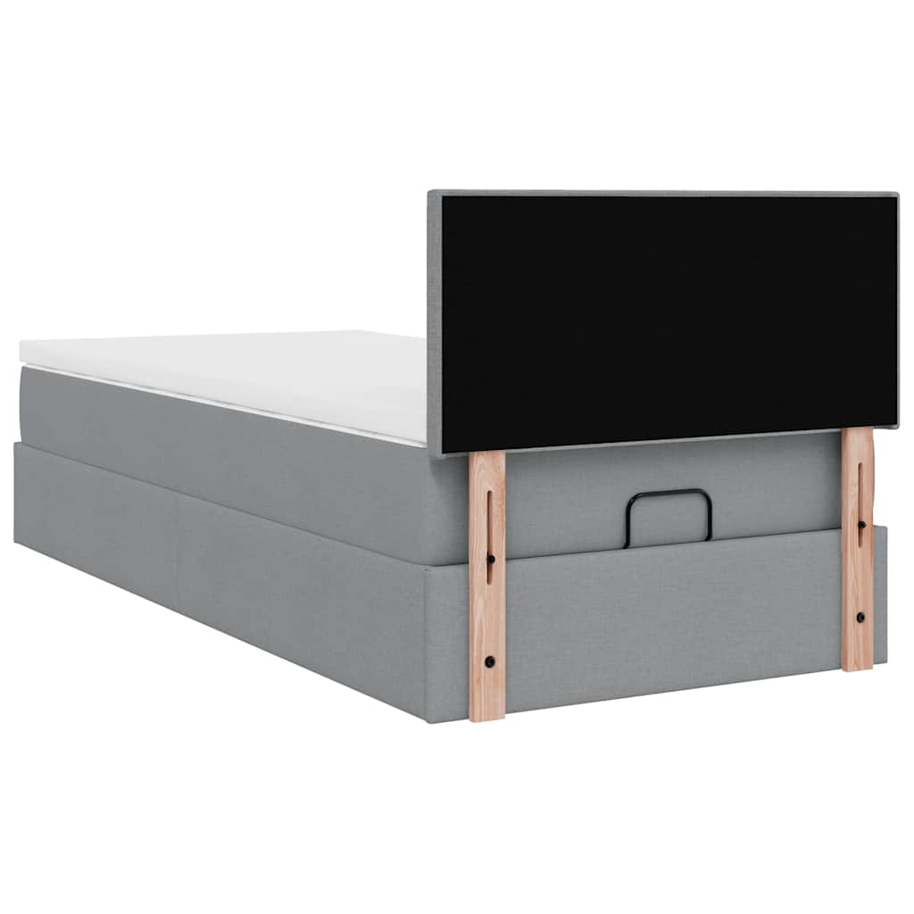 Struttura Letto Pouf con Materasso 90x190 cm in Tessuto | homemem39