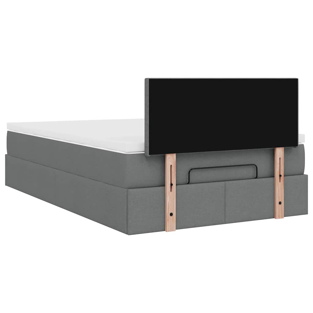 Pouf Letto con Materasso Grigio Scuro 120x200 cm in Tessuto | homemem39