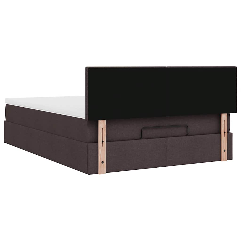 Pouf Letto con Materasso Marrone Scuro 140x190 cm in Tessuto | homemem39