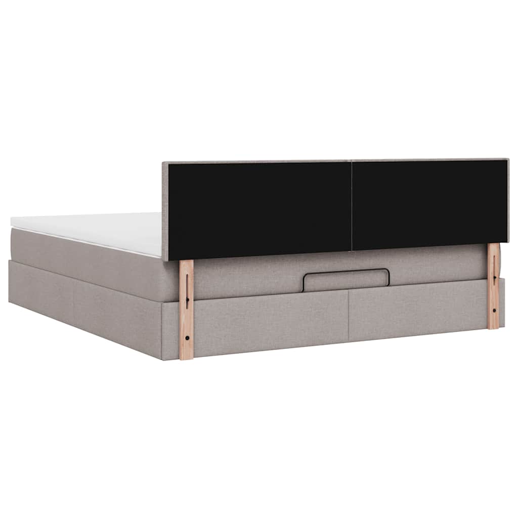 Struttura Letto Pouf con Materasso Tortora 180x200cm in Tessuto | homemem39