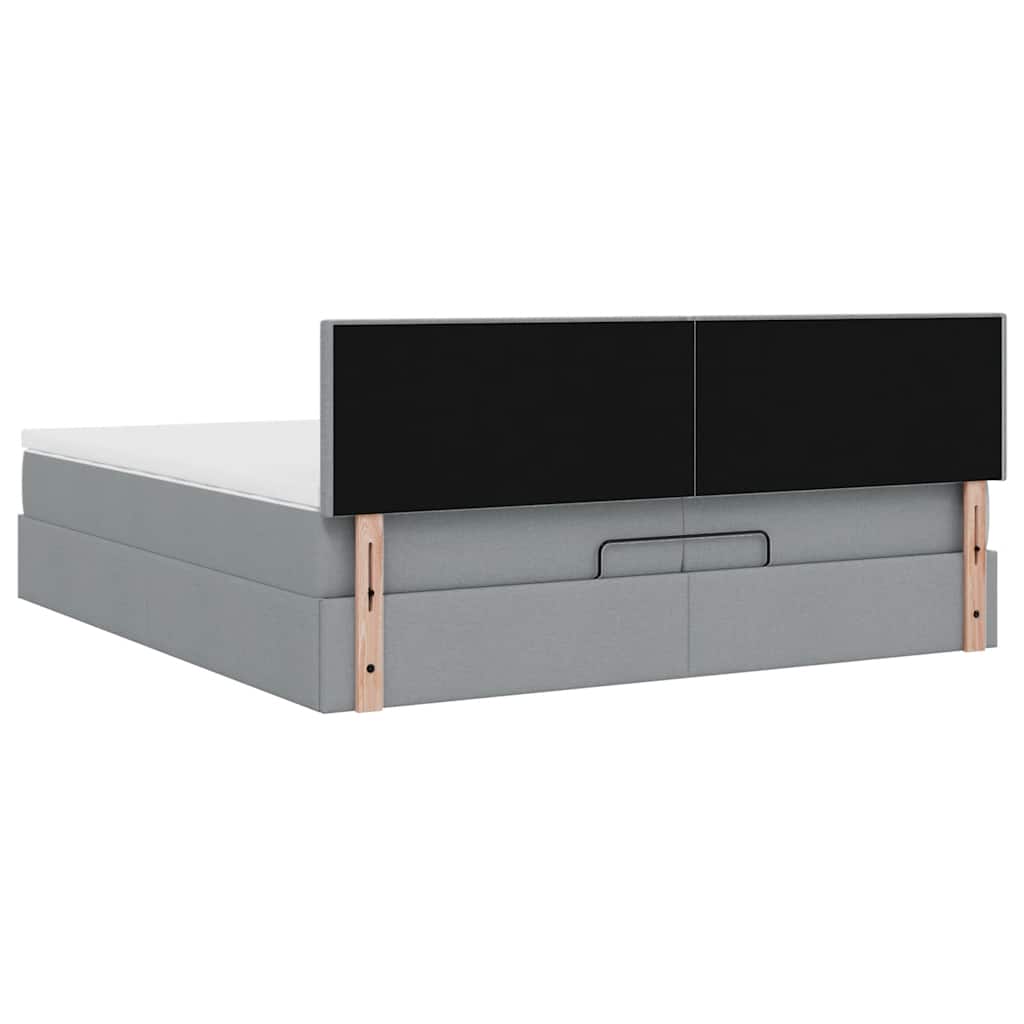 Struttura Letto Pouf con Materasso 200x200 cm in Tessuto | homemem39
