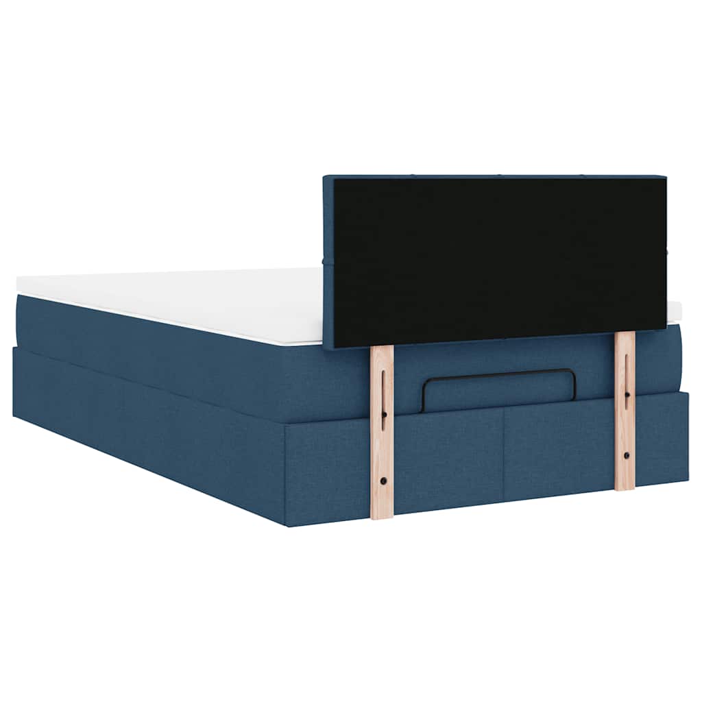 Pouf Letto con Materasso Blu 120x200 cm in Tessuto | homemem39