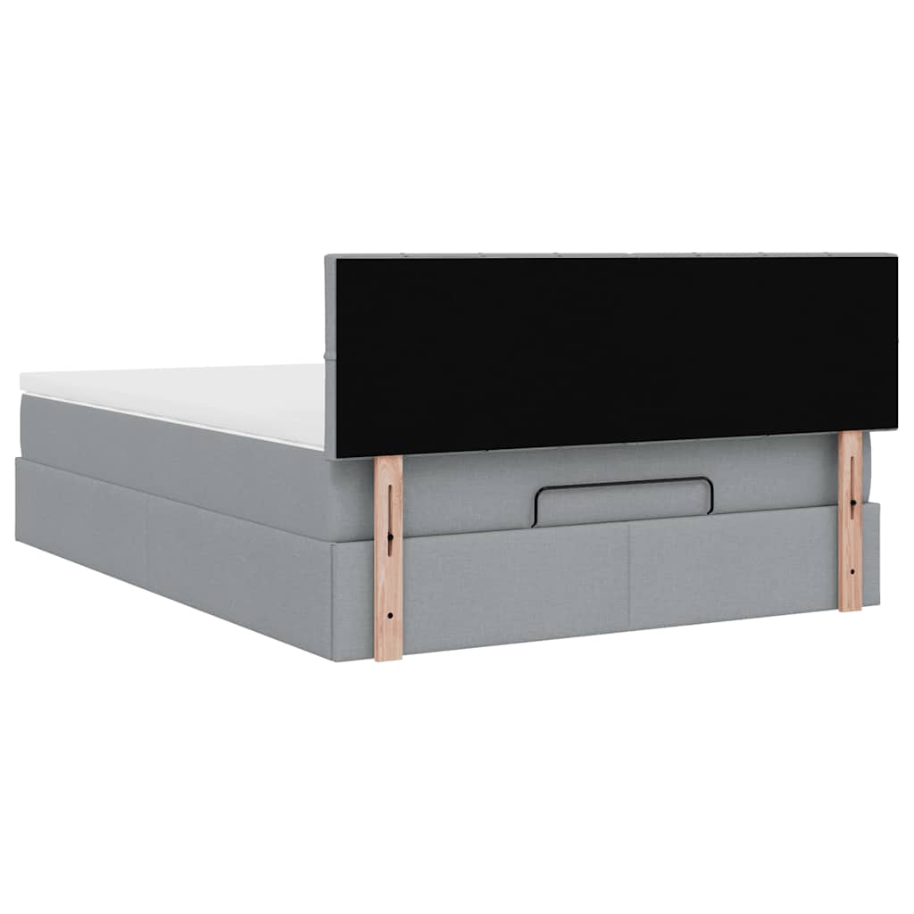 Struttura Letto Pouf con Materasso 140x200 cm in Tessuto - homemem39