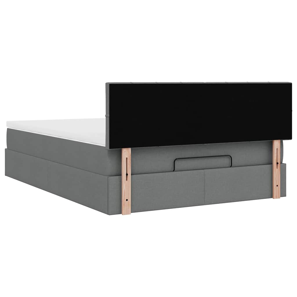 Pouf Letto con Materasso Grigio Scuro 140x200 cm in Tessuto | homemem39