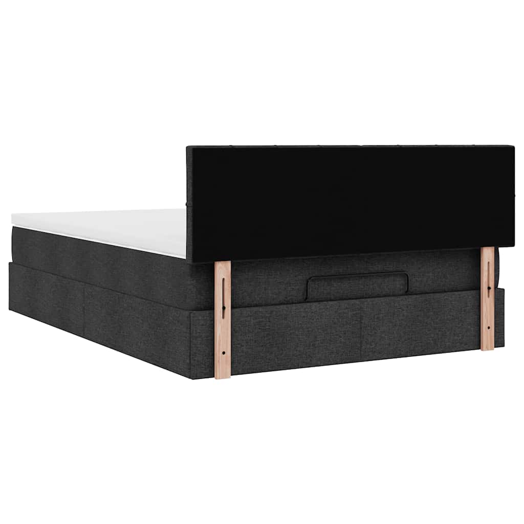 Pouf Letto con Materasso Nero 140x200 cm in Tessuto | homemem39