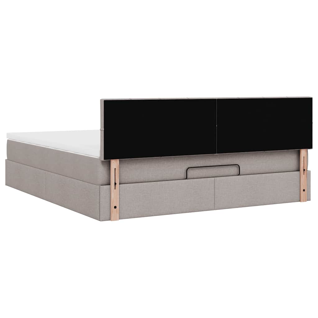 Struttura Letto Pouf con Materasso Tortora 180x200cm in Tessuto | homemem39
