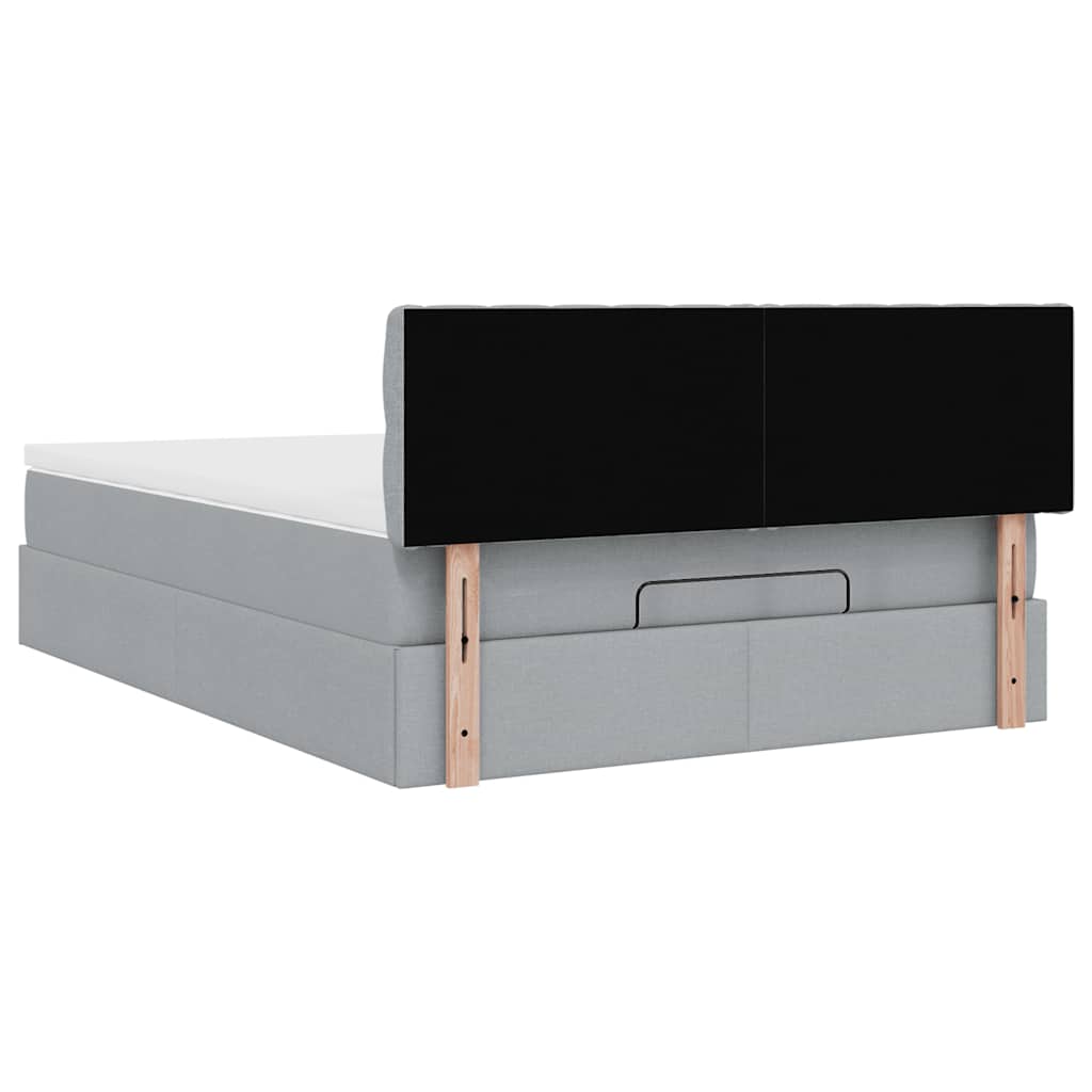 Pouf Letto con Materasso Grigio Chiaro 140x190 cm in Tessuto | homemem39