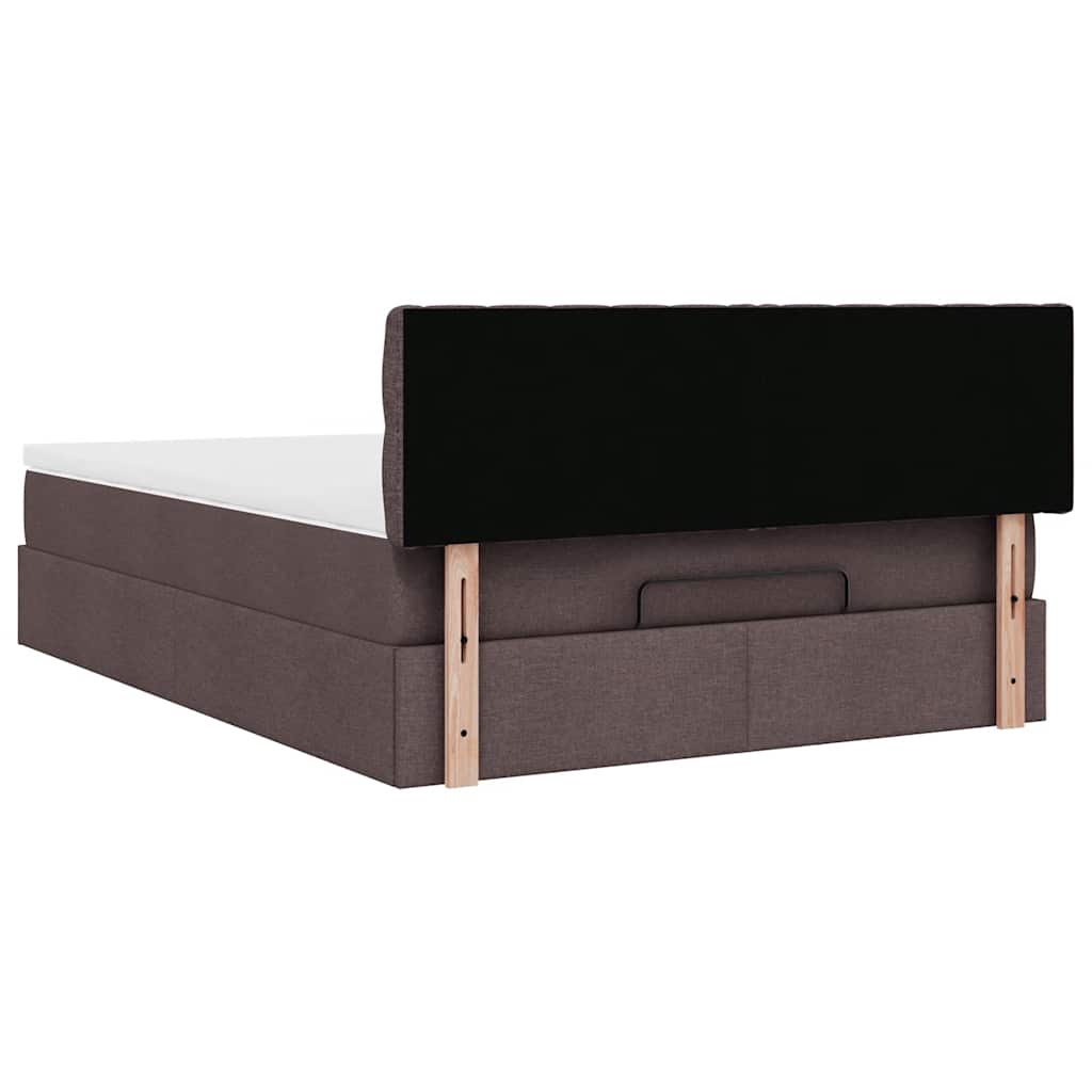 Pouf Letto con Materasso Marrone Scuro 140x190 cm in Tessuto | homemem39