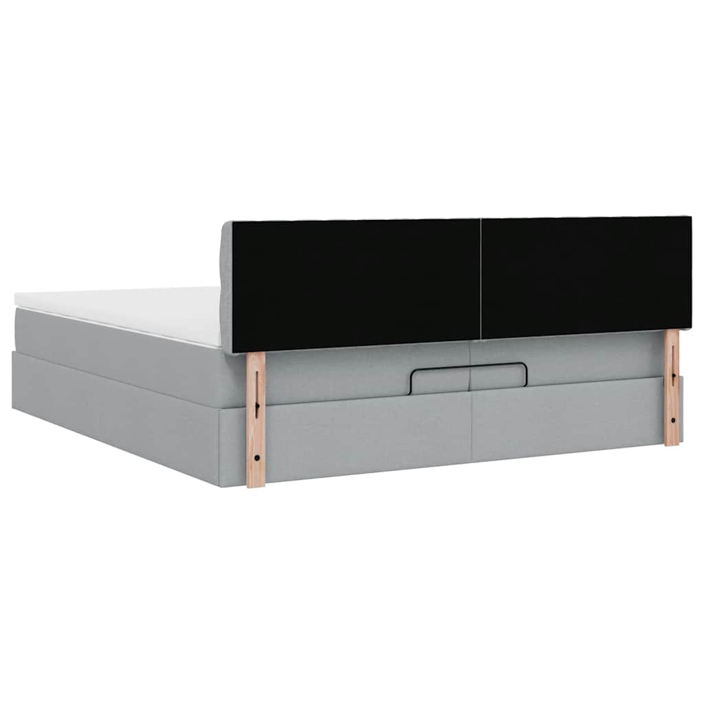 Struttura Letto Pouf con Materasso 200x200 cm in Tessuto | homemem39