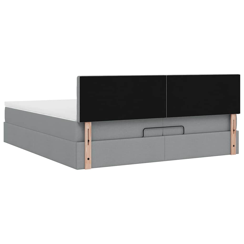 Struttura Letto Pouf con Materasso 200x200 cm in Tessuto | homemem39