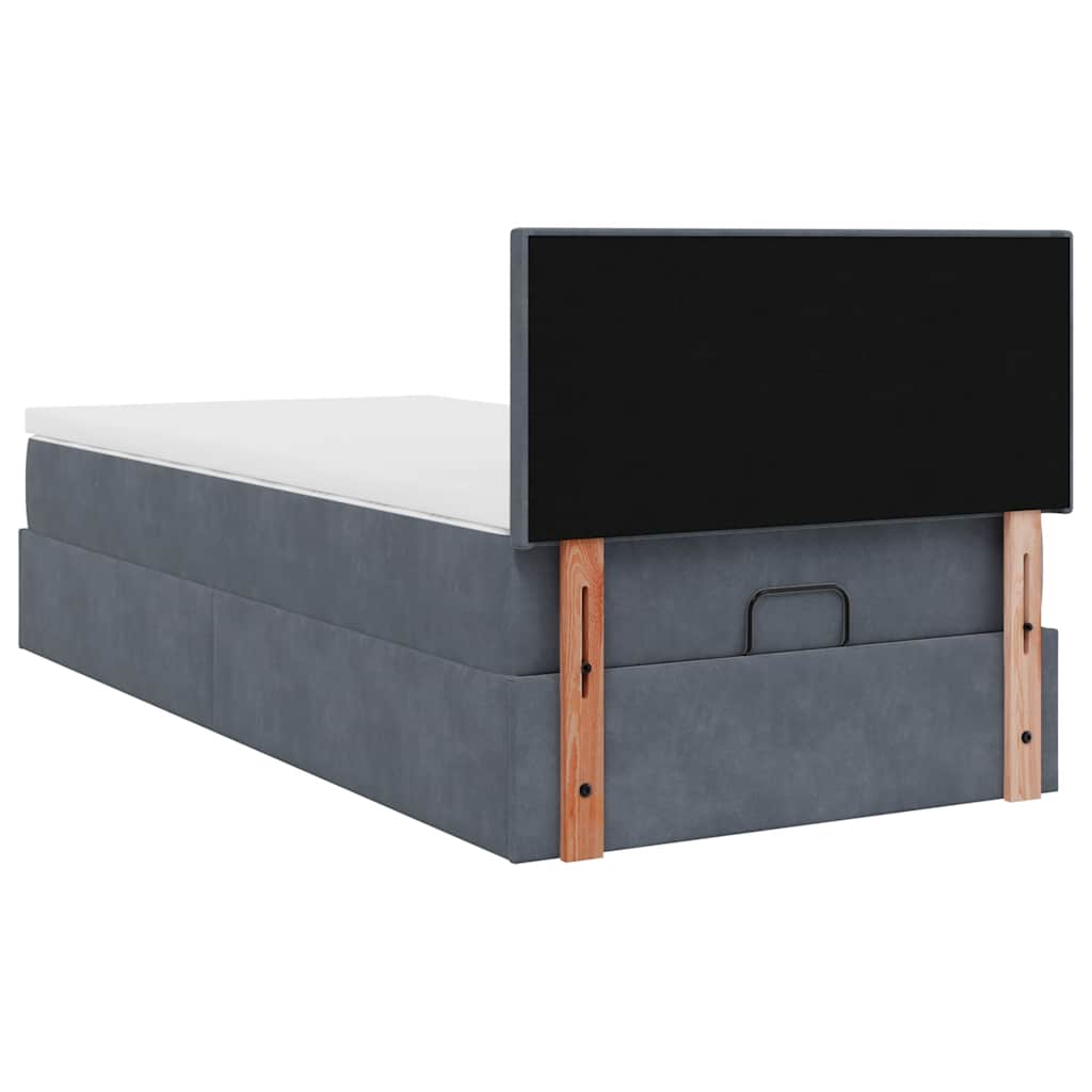 Struttura Letto Pouf con Materasso 100x200 cm Velluto | homemem39