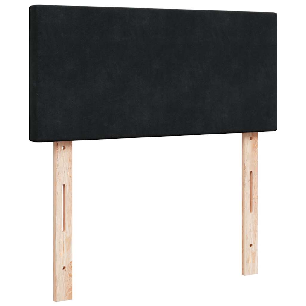 Struttura Letto Pouf con Materasso Nero 100x200 cm Velluto