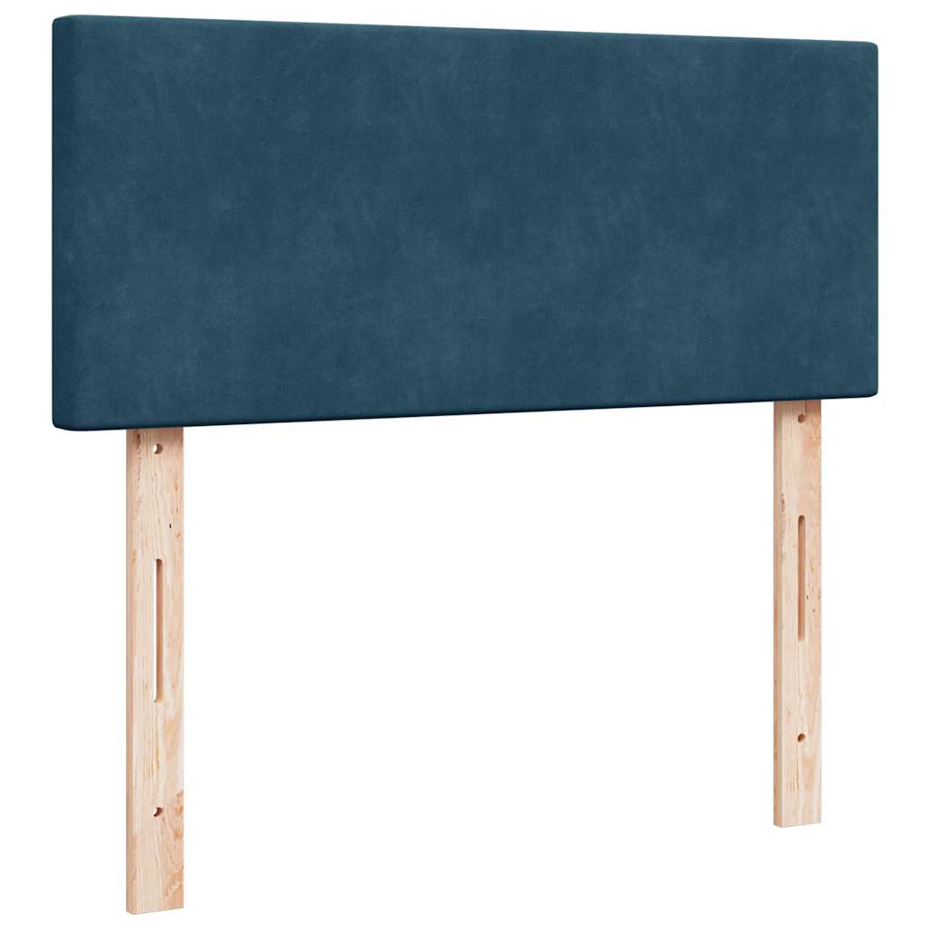 Struttura Letto Pouf con Materasso Blu Scuro 120x200 cm Velluto | homemem39