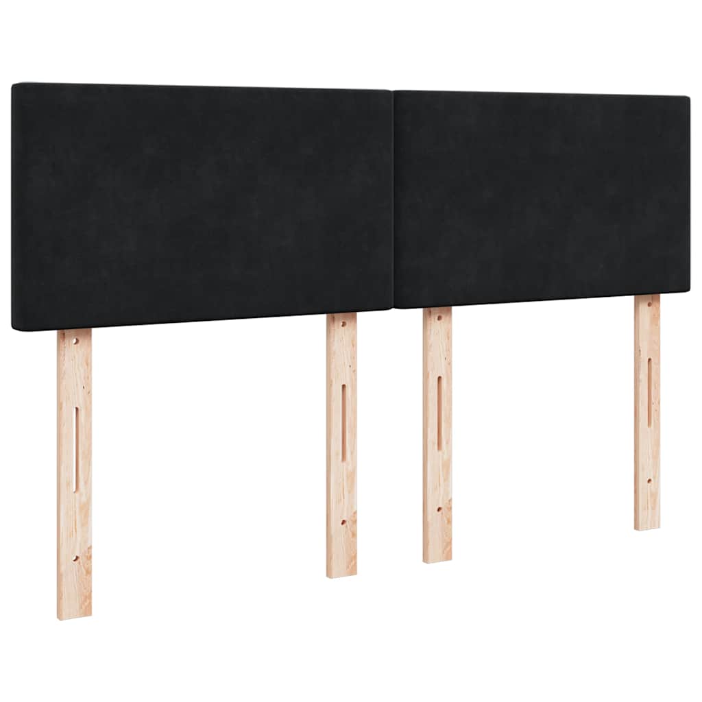 Struttura Letto Pouf con Materasso Nero 140x190 cm in Velluto | homemem39