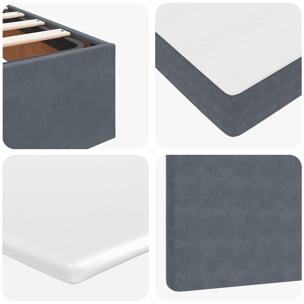 Struttura Letto Pouf con Materasso 140x200 cm in Velluto
