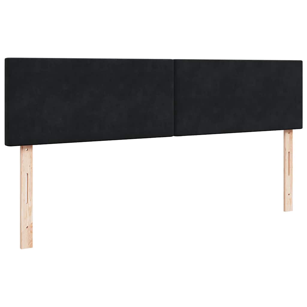Struttura Letto Pouf con Materasso Nero 160x200 cm in Velluto | homemem39