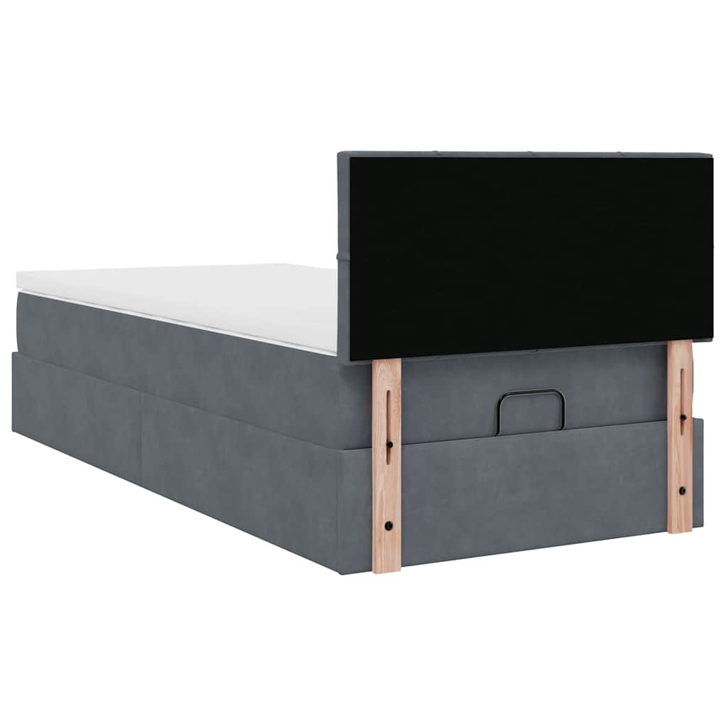 Struttura Letto Pouf con Materasso 180x200 cm in Velluto | homemem39