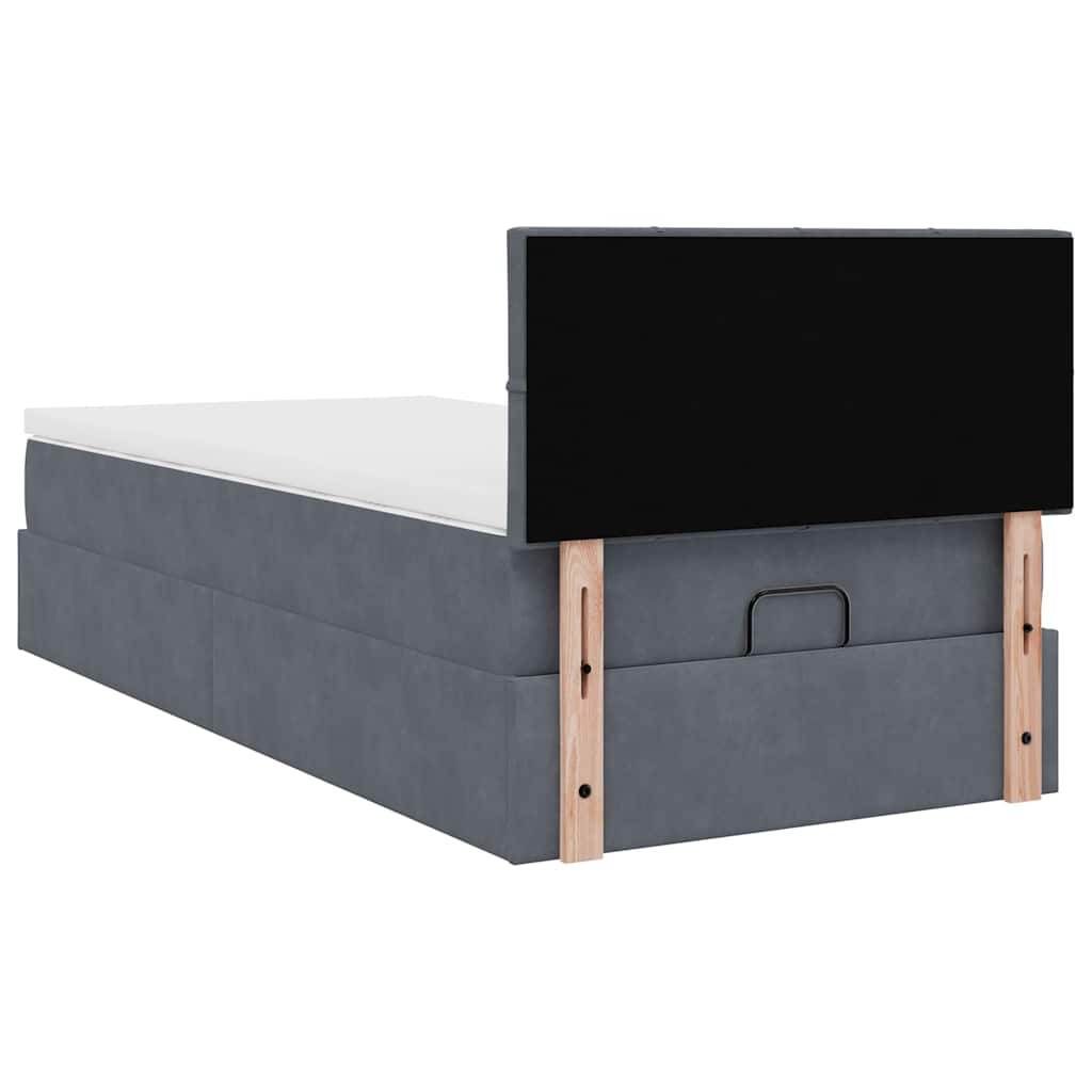 Struttura Letto Pouf con Materasso 90x200 cm in Velluto | homemem39