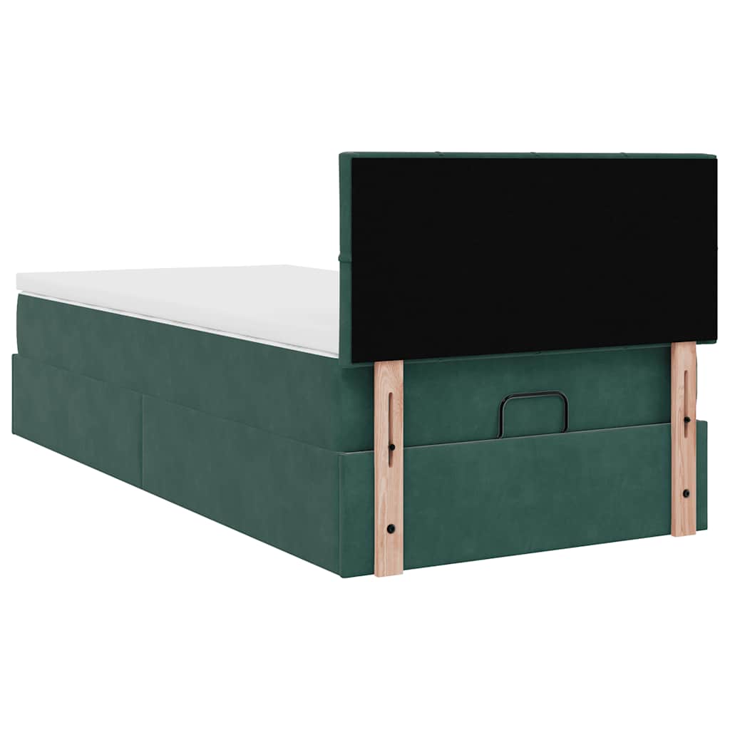 Struttura Letto Pouf con Materasso 90x200 cm in Velluto | homemem39