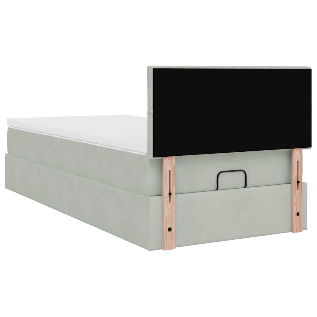 Struttura Letto Pouf con Materasso 100x200 cm Velluto | homemem39