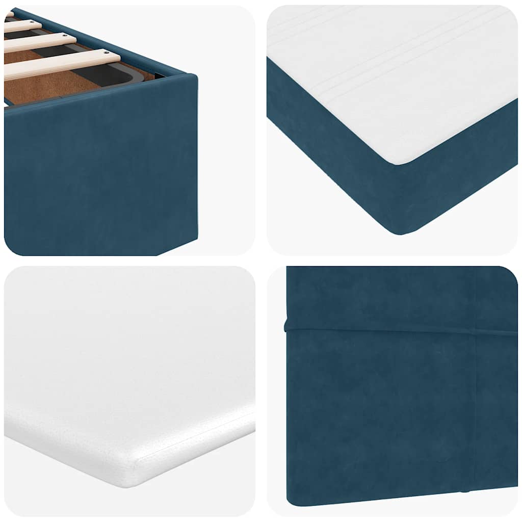 Struttura Letto Pouf con Materasso 140x190 cm in Velluto | homemem39