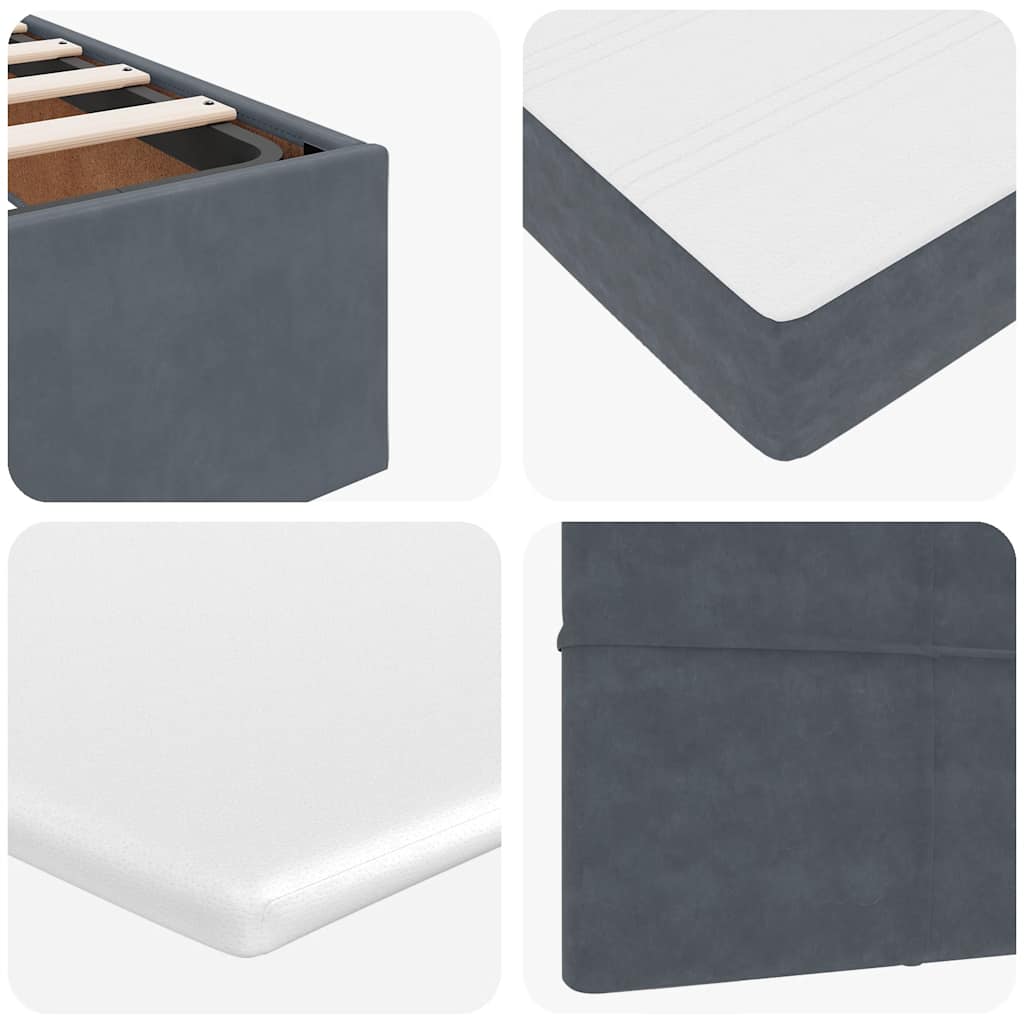 Struttura Letto Pouf con Materasso 140x200 cm in Velluto | homemem39