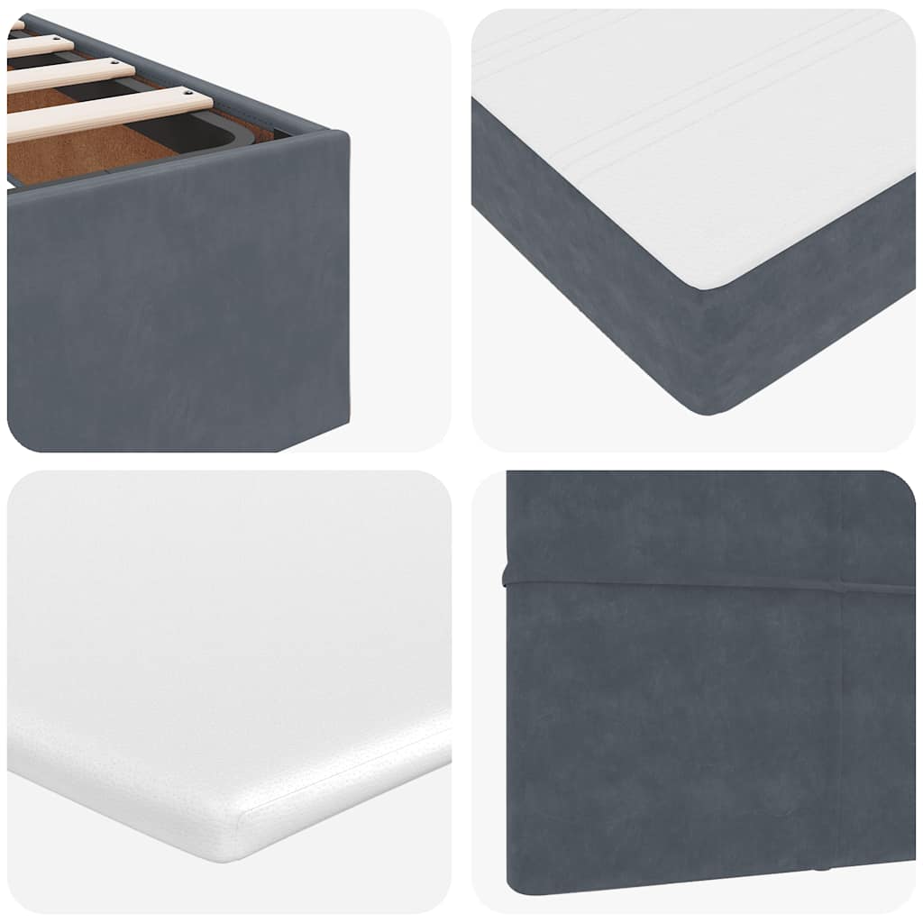 Struttura Letto Pouf con Materasso 160x200 cm in Velluto | homemem39