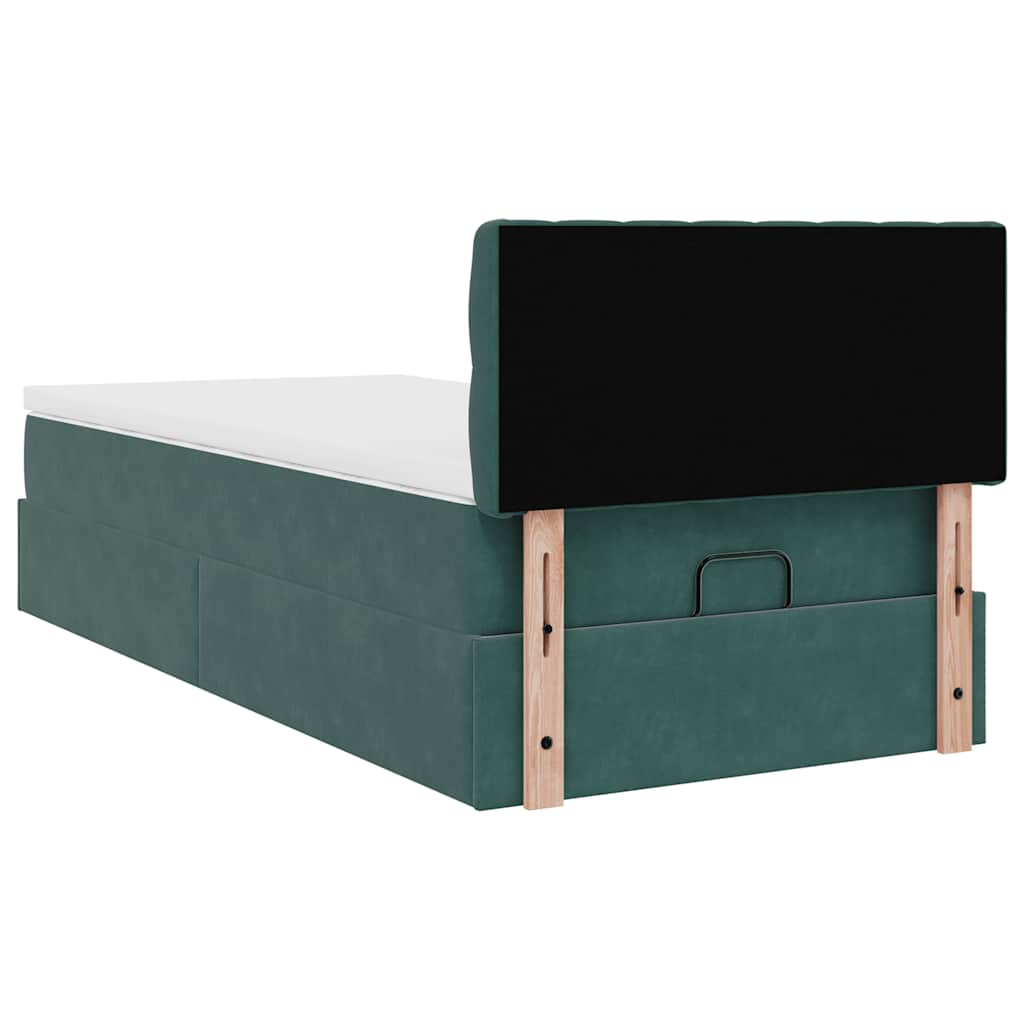 Struttura Letto Pouf con Materasso 90x200 cm in Velluto - homemem39
