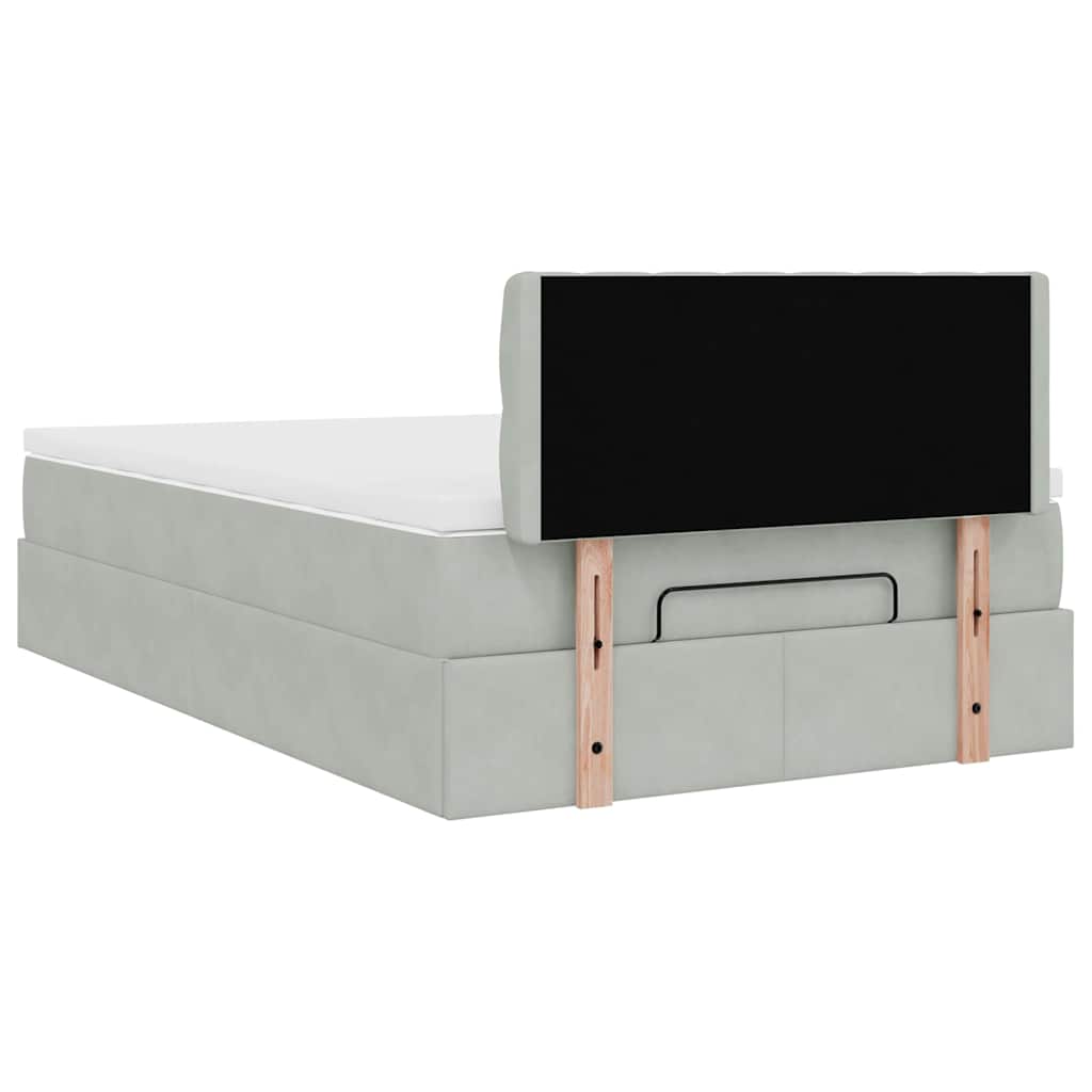 Struttura Letto Pouf con Materasso 120x200 cm Velluto | homemem39