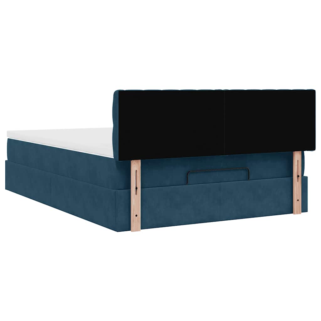 Struttura Letto Pouf con Materasso 140x190 cm in Velluto | homemem39