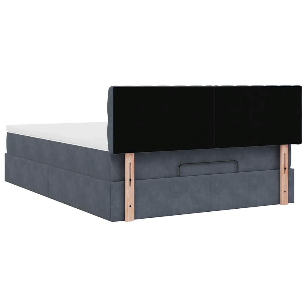 Struttura Letto Pouf con Materasso 140x200 cm in Velluto | homemem39