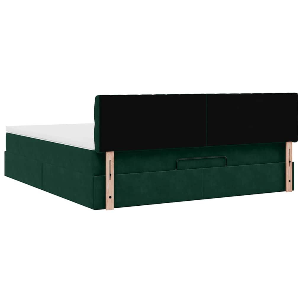 Struttura Letto Pouf con Materasso 160x200 cm in Velluto | homemem39