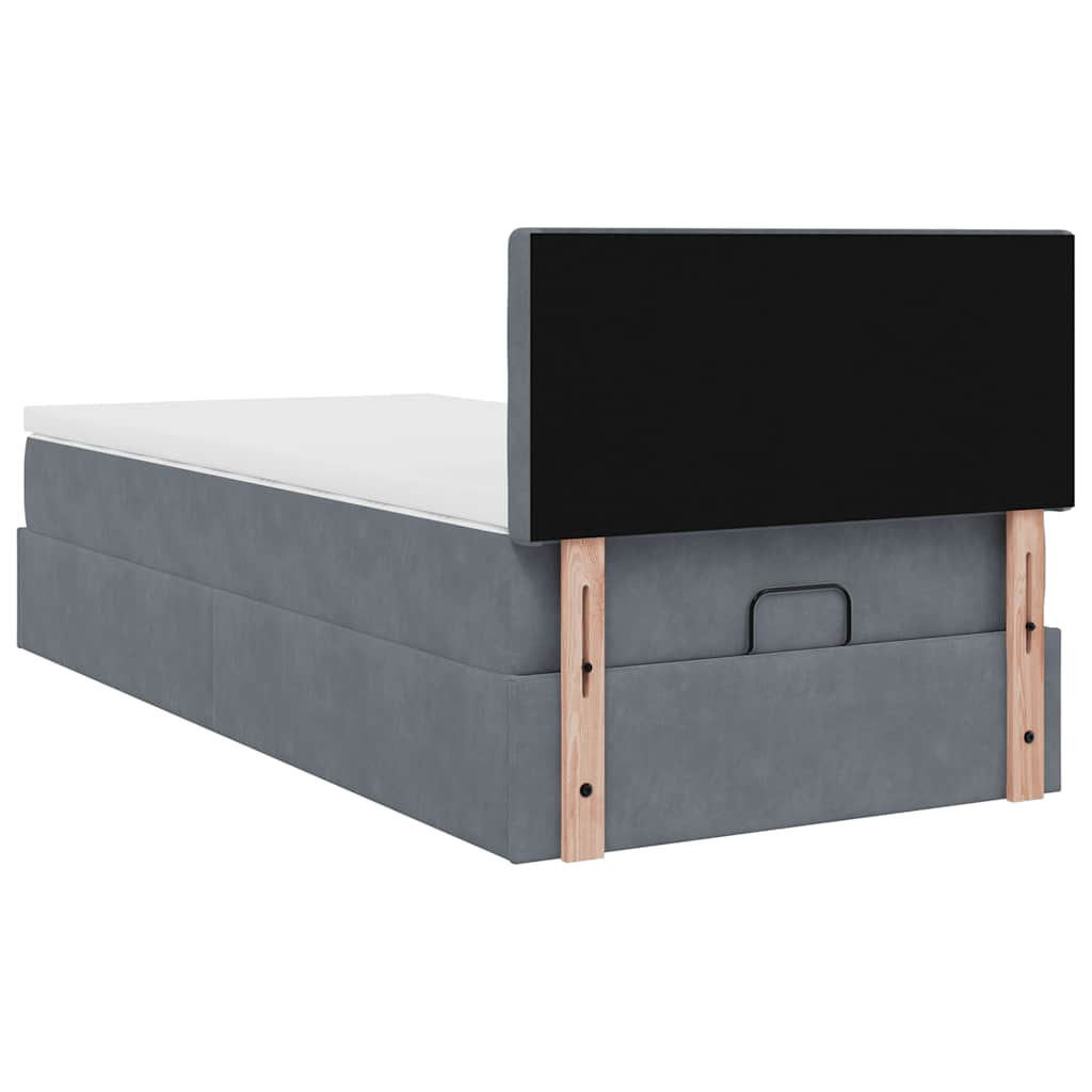 Struttura Letto Pouf con Materasso 90x200 cm in Velluto | homemem39