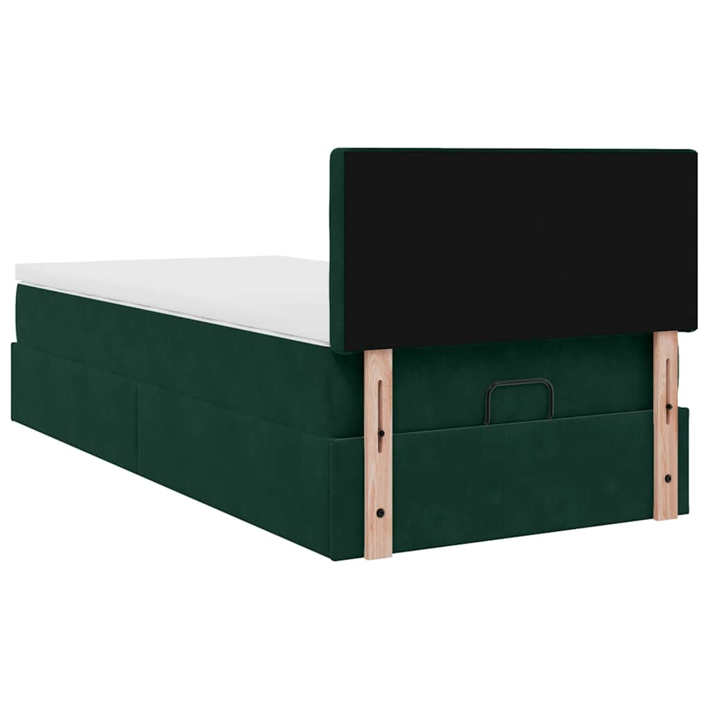 Struttura Letto Pouf con Materasso 100x200 cm Velluto | homemem39