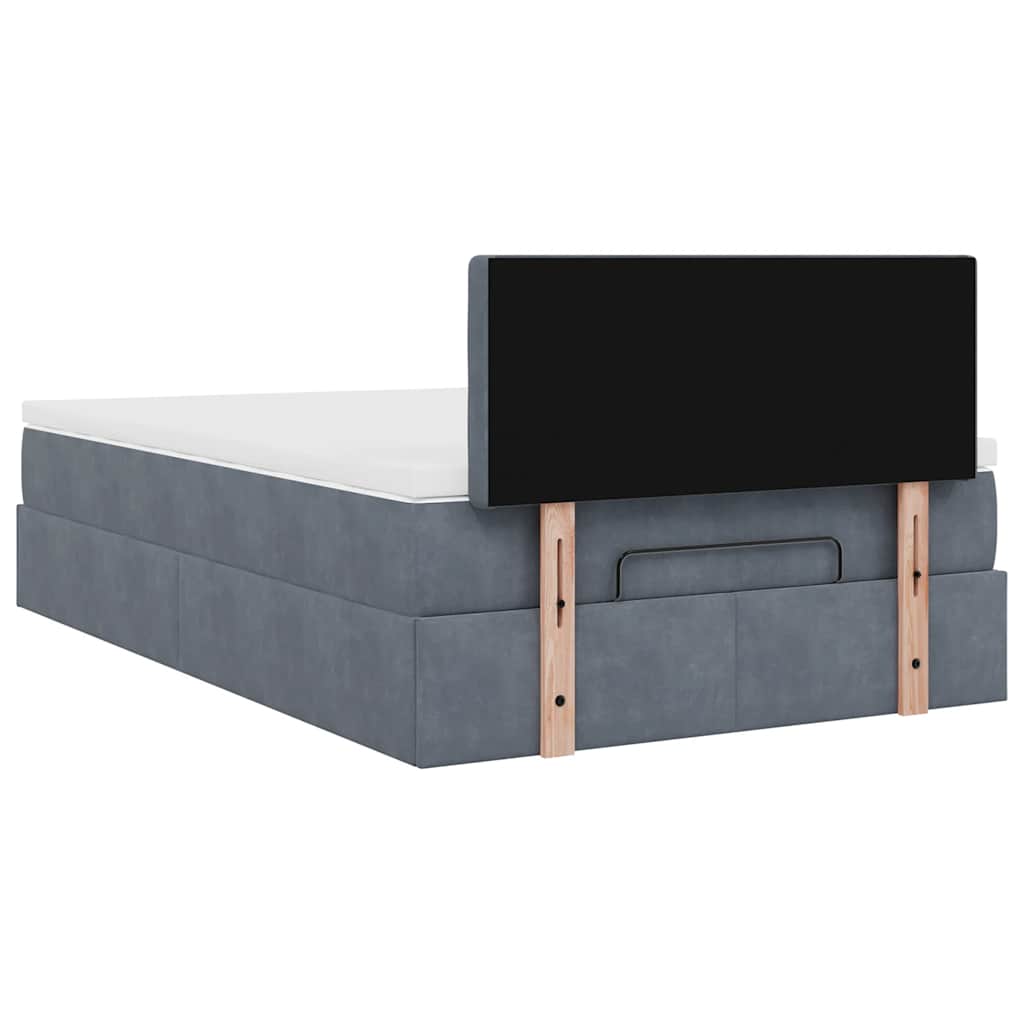 Struttura Letto Pouf con Materasso 120x200 cm Velluto | homemem39