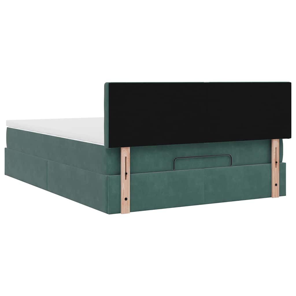 Struttura Letto Pouf con Materasso 140x200 cm in Velluto | homemem39