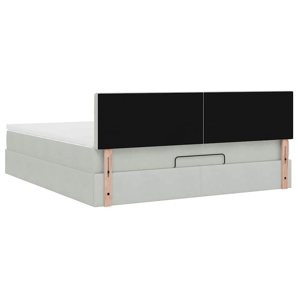 Struttura Letto Pouf con Materasso 160x200 cm in Velluto | homemem39