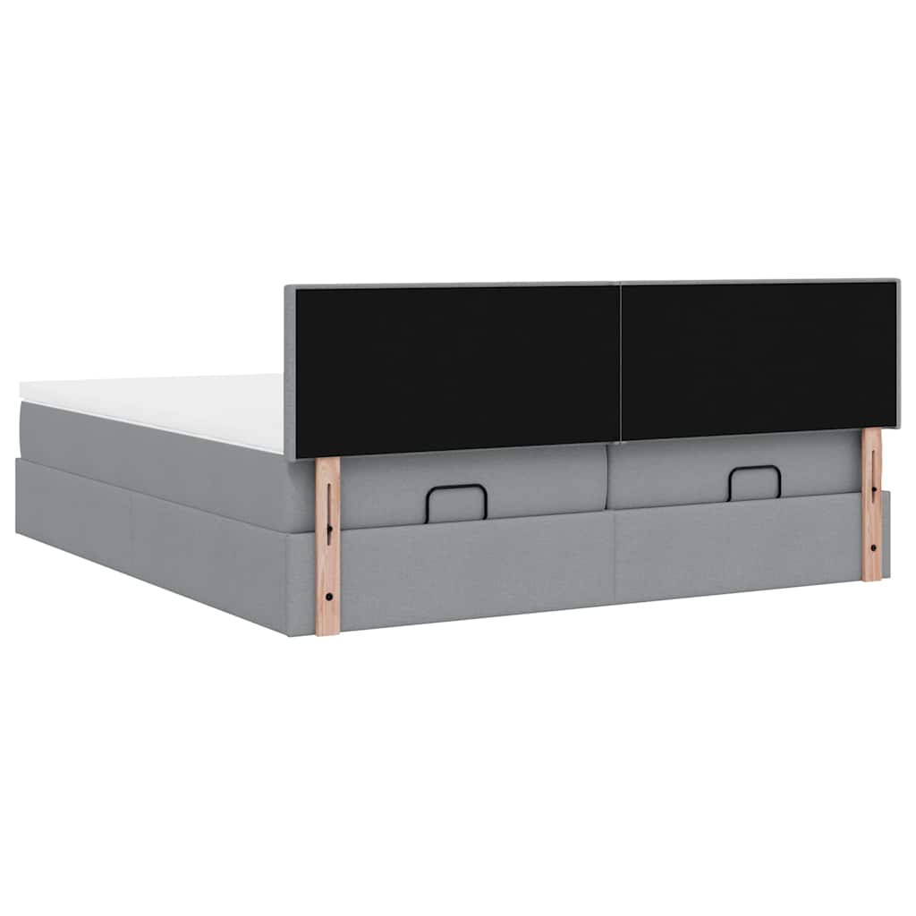 Struttura Letto Pouf con Materassi 200x200 cm in Tessuto | homemem39