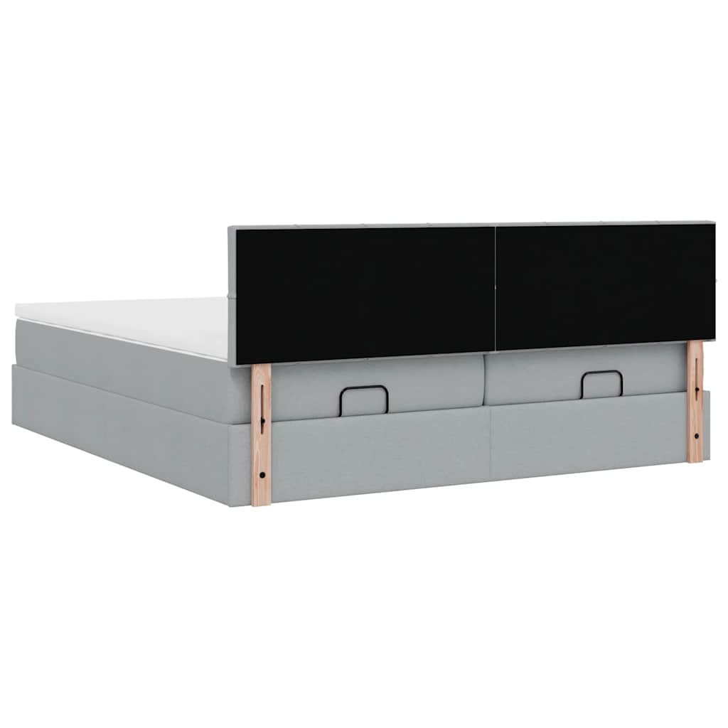 Struttura Letto Pouf con Materassi 160x200 cm in Tessuto