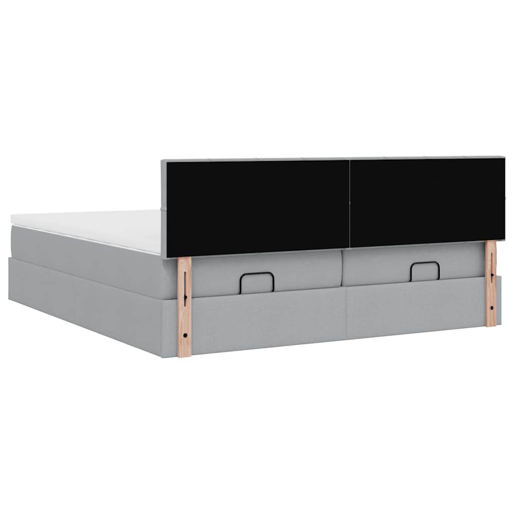Struttura Letto Pouf con Materassi 200x200 cm in Tessuto | homemem39