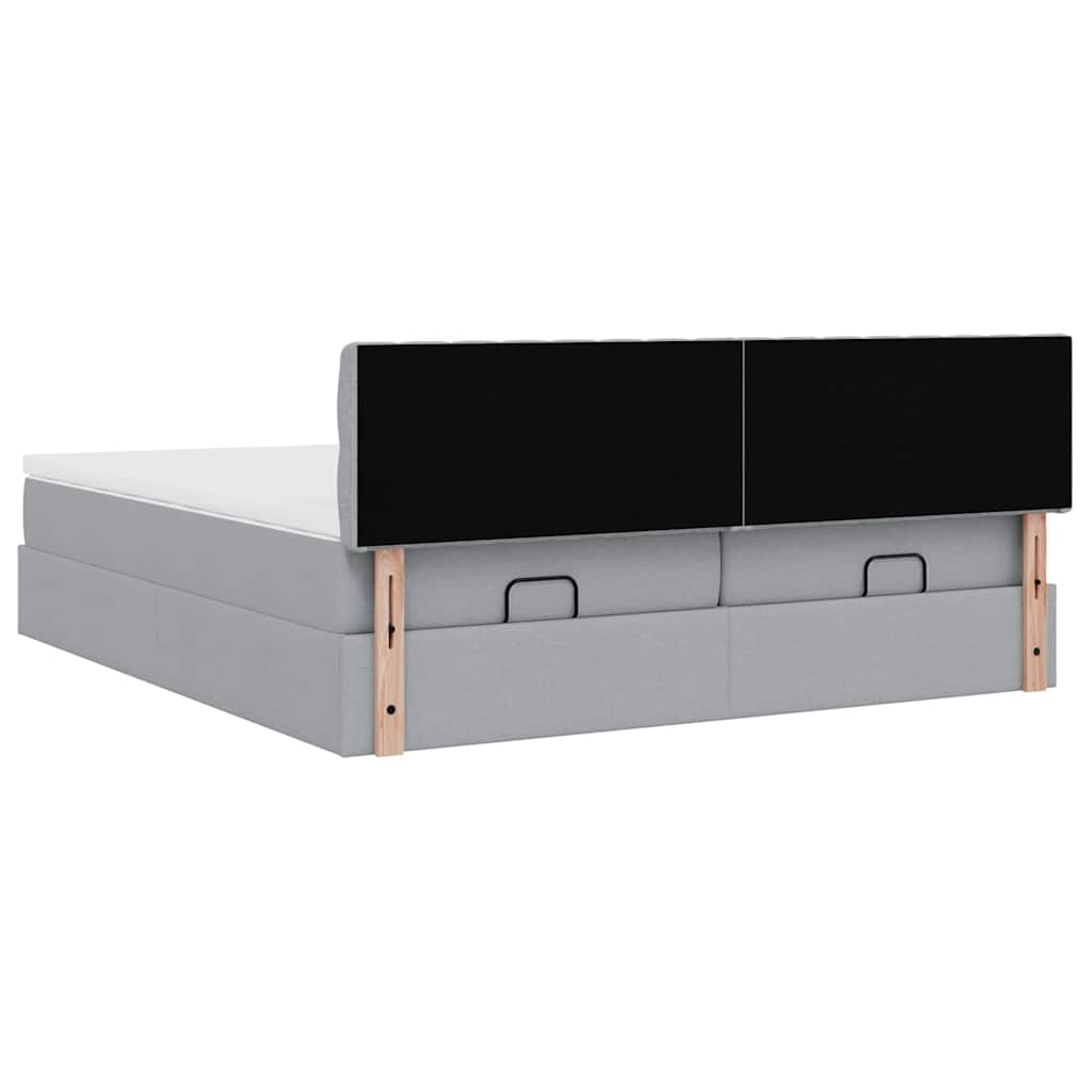Struttura Letto Pouf con Materassi 160x200 cm in Tessuto | homemem39