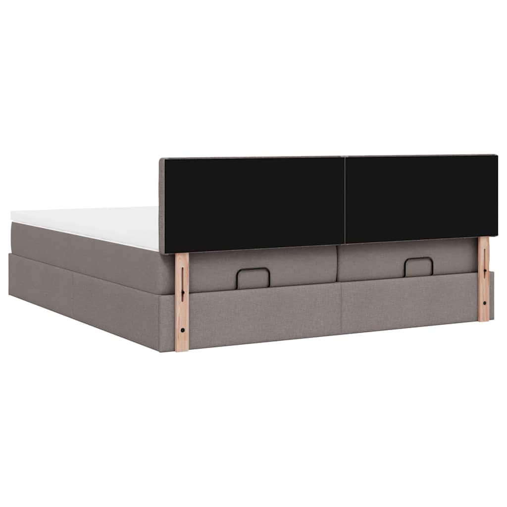 Struttura Letto Pouf con Materassi Tortora 160x200cm in Tessuto | homemem39