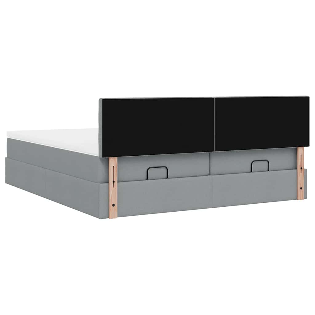 Struttura Letto Pouf con Materassi 200x200 cm in Tessuto | homemem39