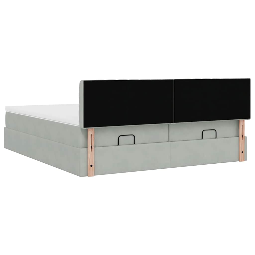 Struttura Letto Pouf con Materassi 160x200 cm in Velluto | homemem39