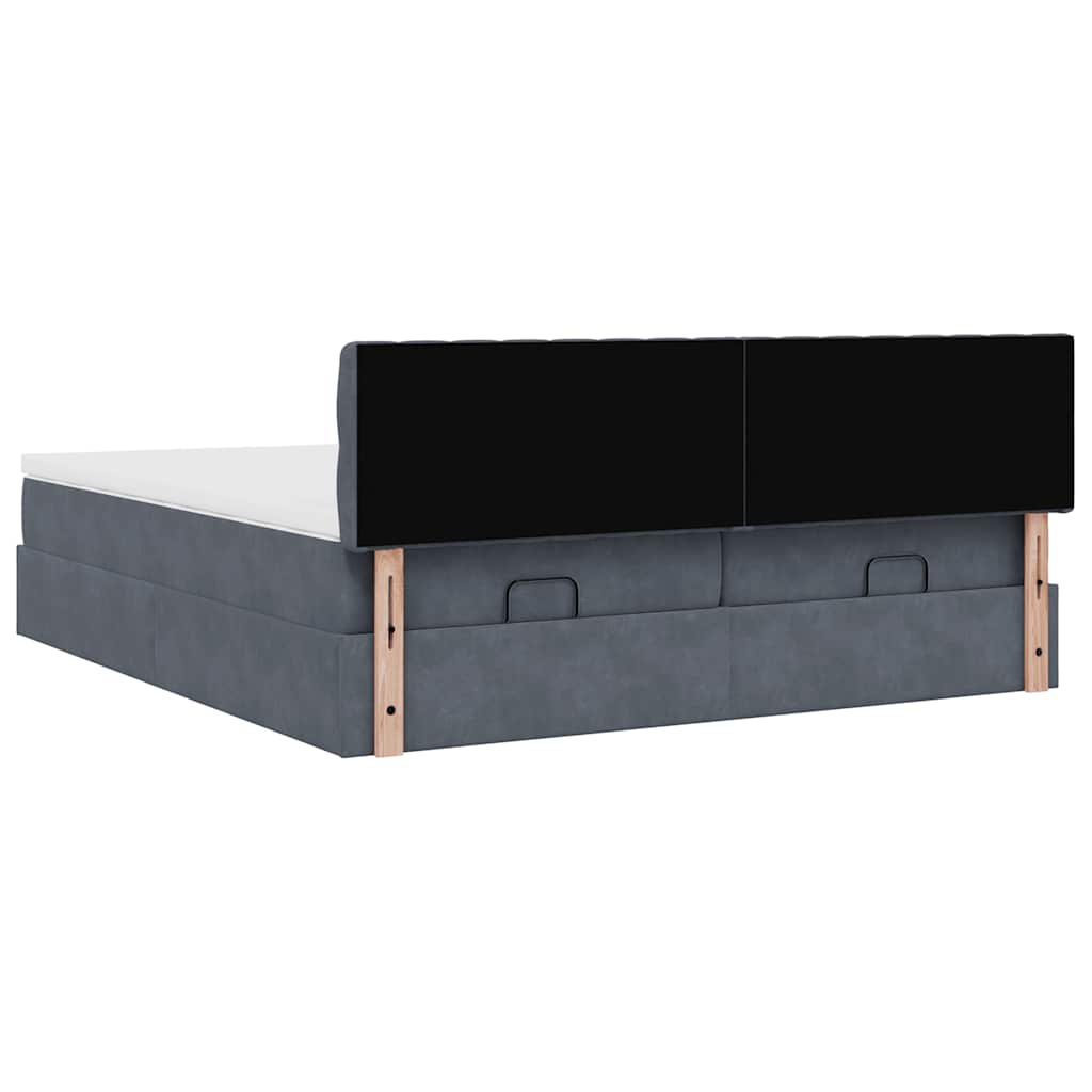 Struttura Letto Pouf con Materassi 160x200 cm in Velluto | homemem39