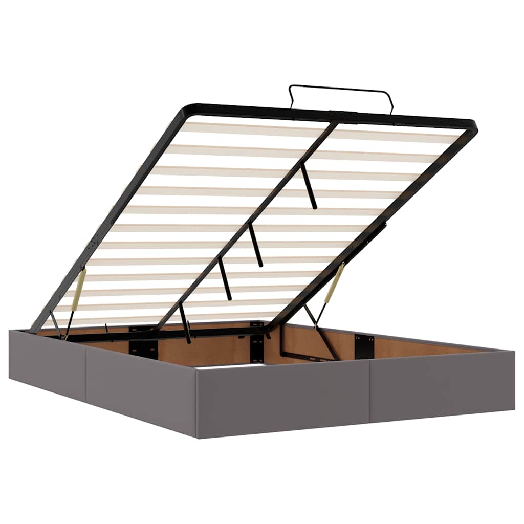 Pouf Letto con Materassi e LED Grigio 140x200cm Similpelle - homemem39