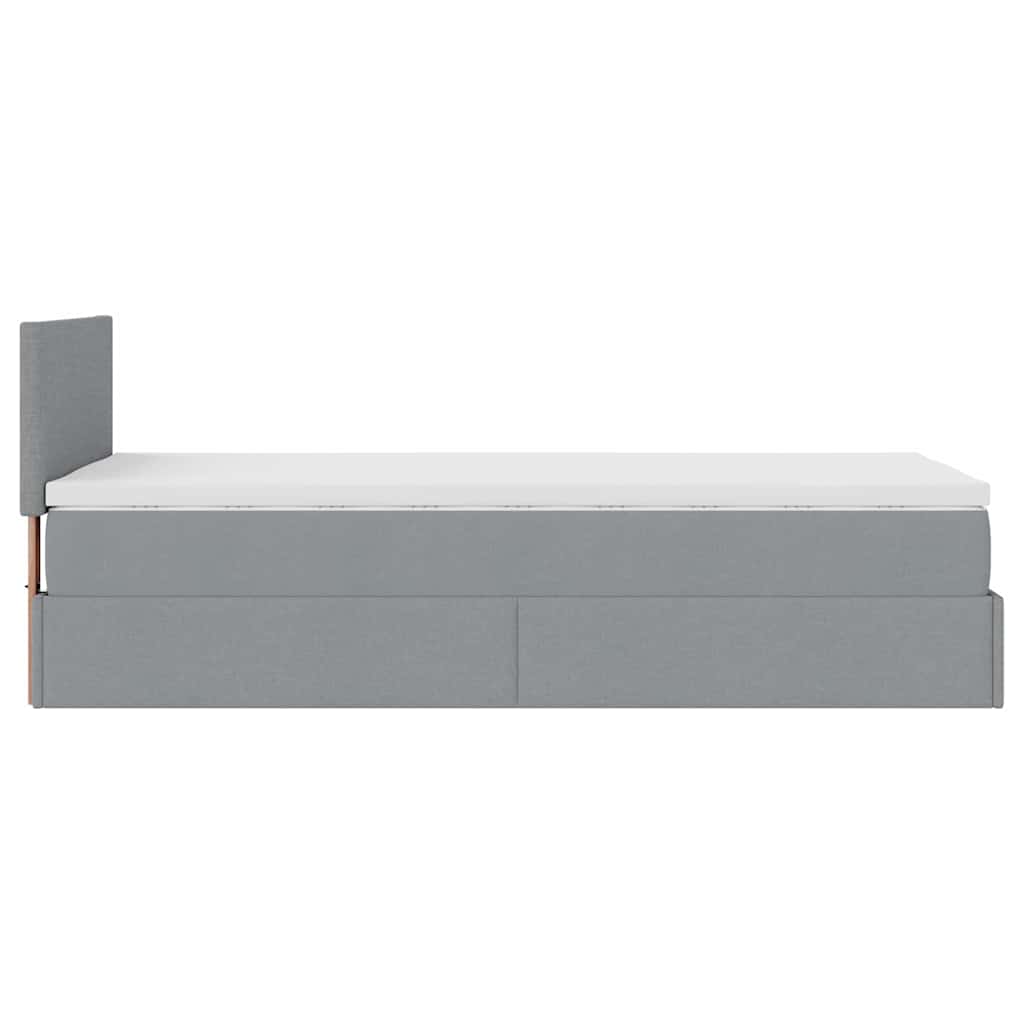 Pouf Letto con Materasso e LED Grigio Chiaro 80x200cm Tessuto | homemem39