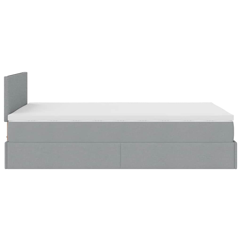 Pouf Letto con Materasso Grigio Chiaro 120x190 cm in Tessuto | homemem39