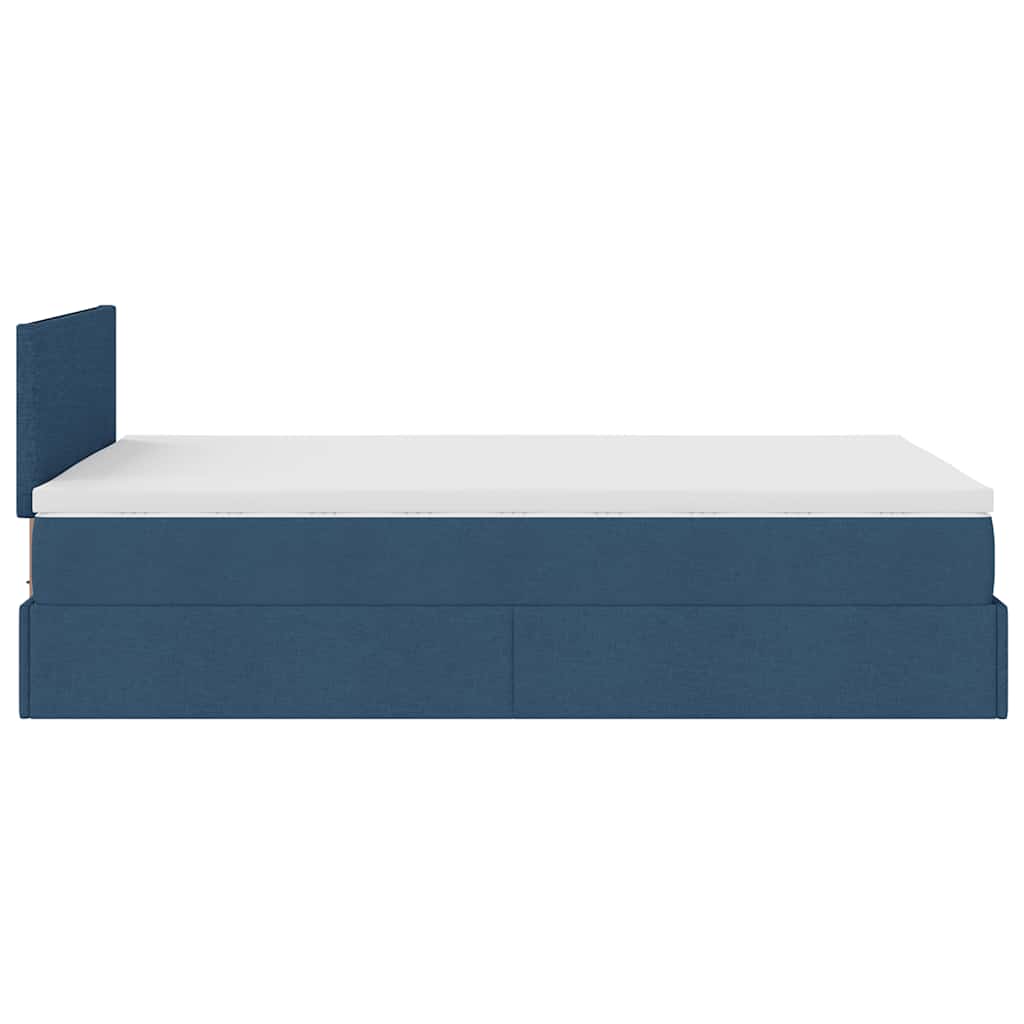 Pouf Letto con Materasso e LED Blu 120x190cm in Tessuto | homemem39