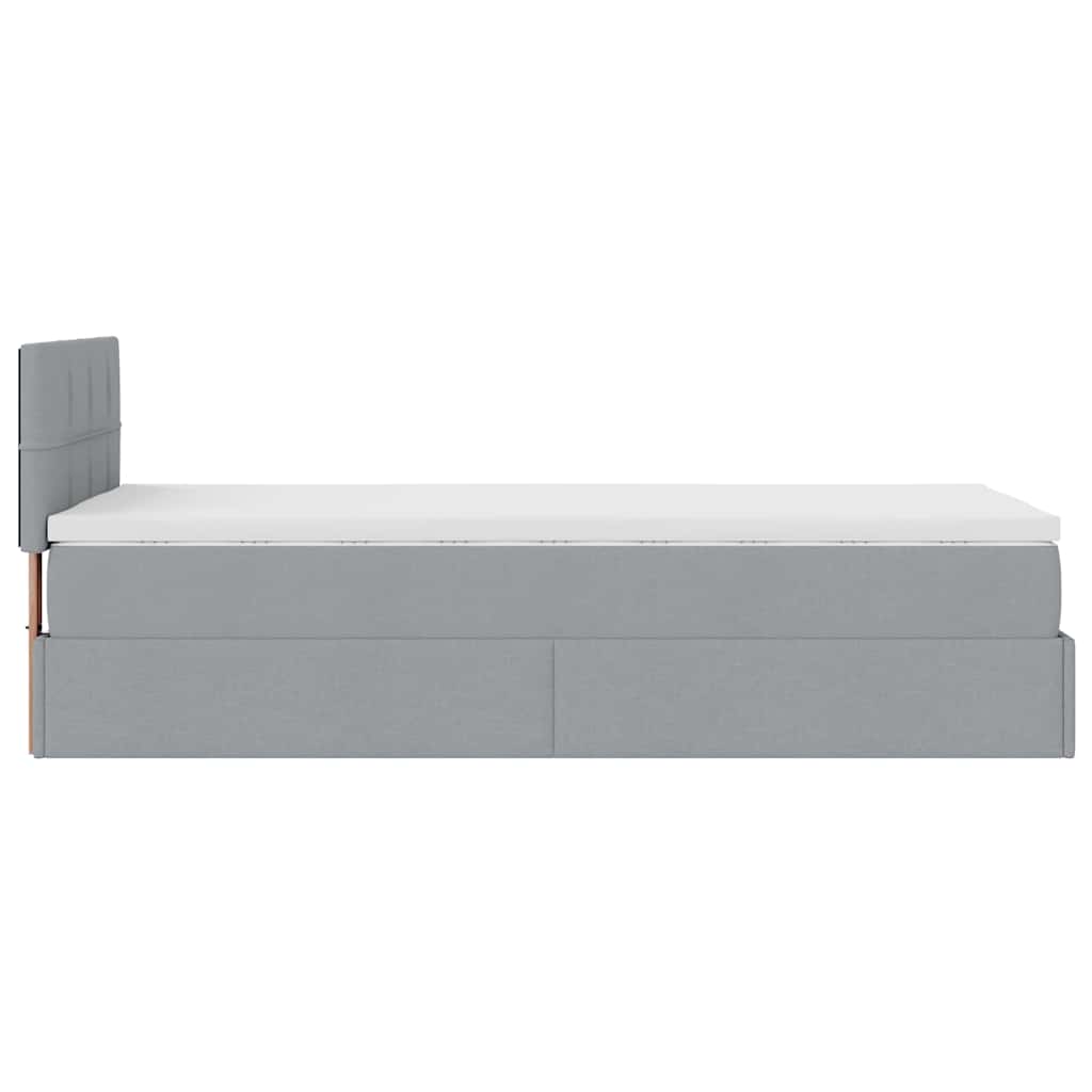 Pouf Letto con Materasso e LED Grigio Chiaro 80x200cm Tessuto | homemem39